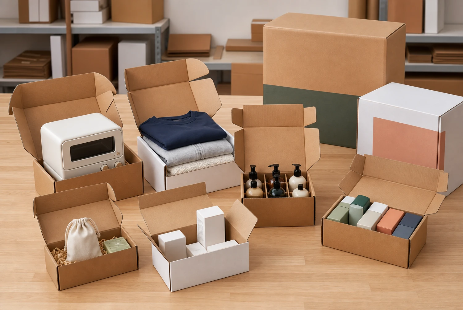 客製瓦楞紙箱採購與應用情境 用於化妝品、服飾、書籍、電子產品及訂閱履約的工廠直供客製瓦楞運輸箱
