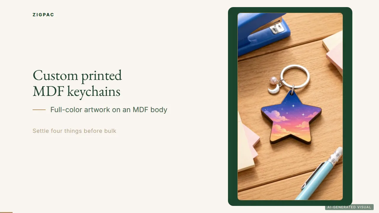 全彩 MDF 圖案客製木質鑰匙圈：影片指南