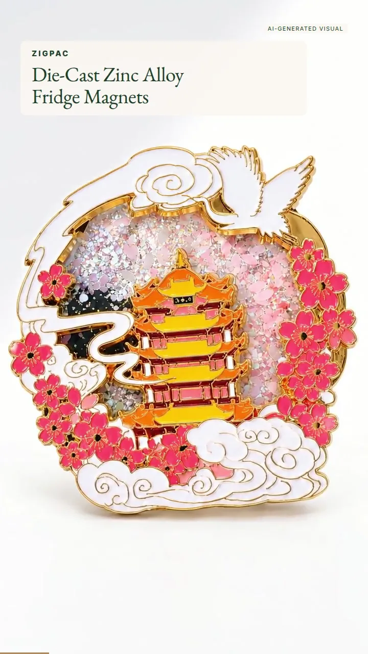 鋅合金壓鑄客製金屬冰箱磁貼：短影片